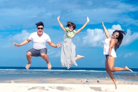 amigos na praia